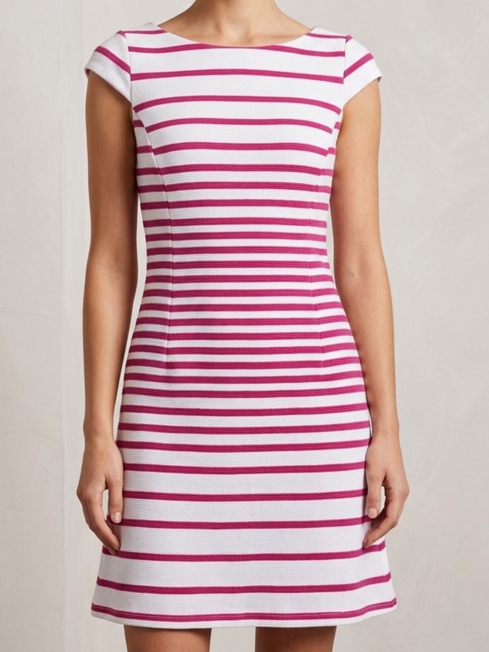 Lilly Pulitzer Pink and White Ribbed Stripe Top with Gold Zip